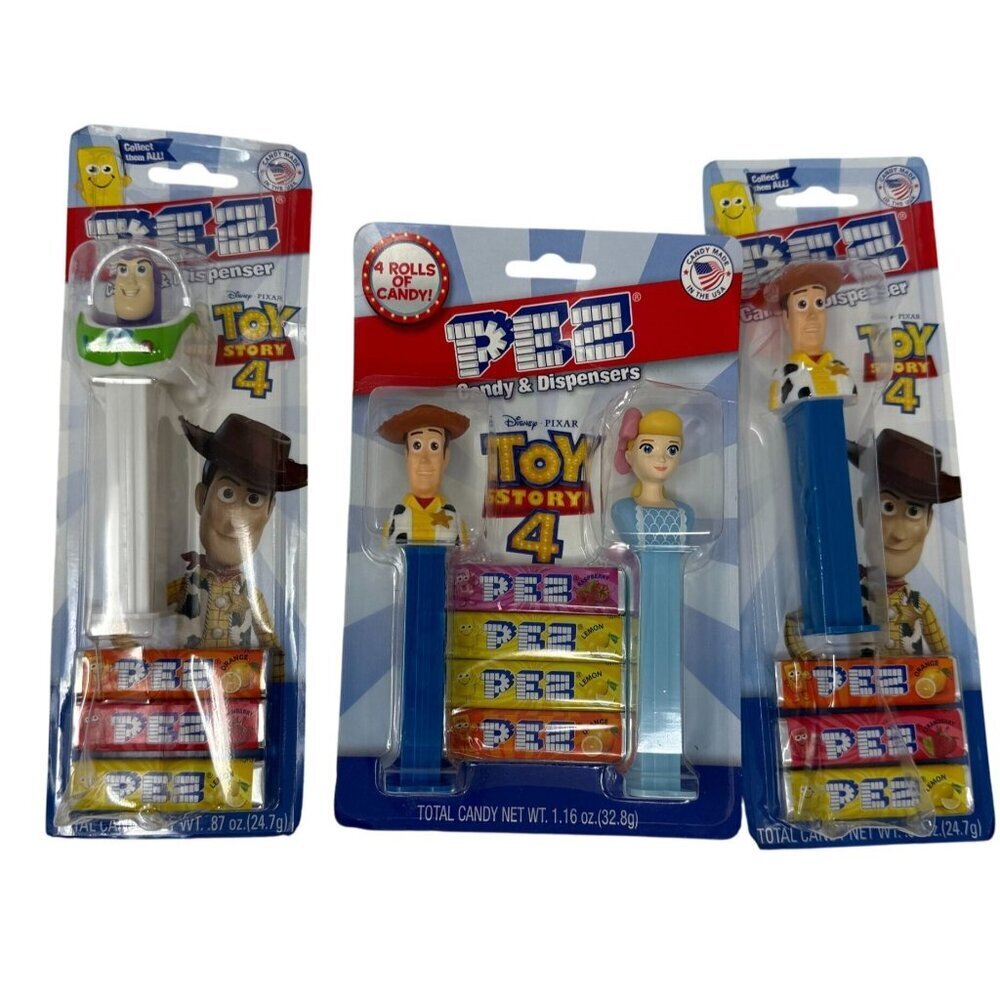 Disney Pixar Toy Story 4 Pez Candy Dispensers Woody Buzz Lightyear Bo Peep NIP